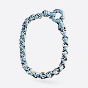 Sterling Silver 925 Women's BRACELET 7.5” Classic Links Bolt Ring Clasp 6mm